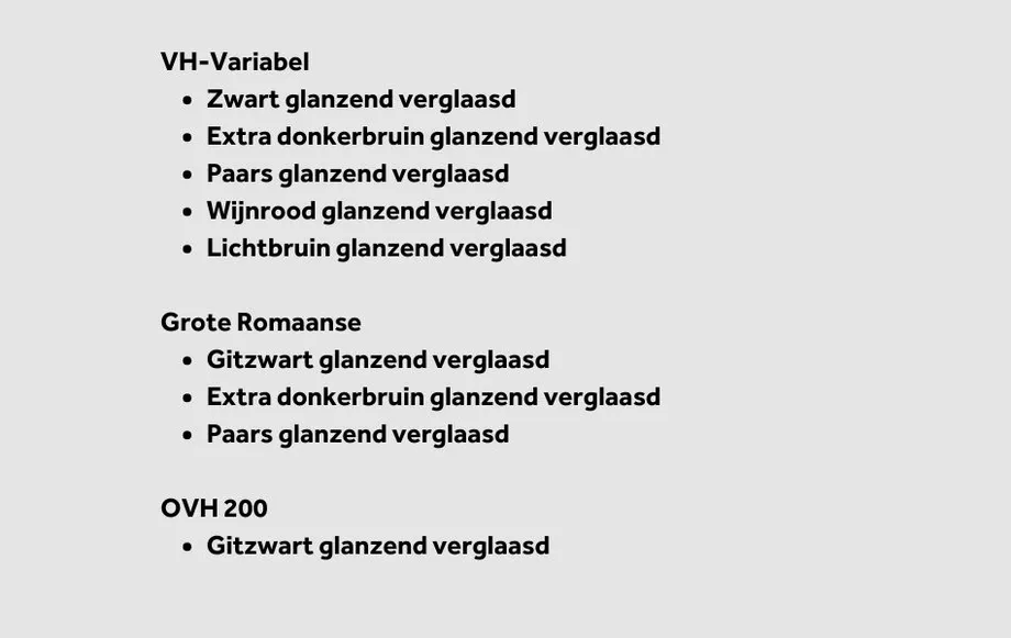 Glanzend verglaasd producten uit assortiment