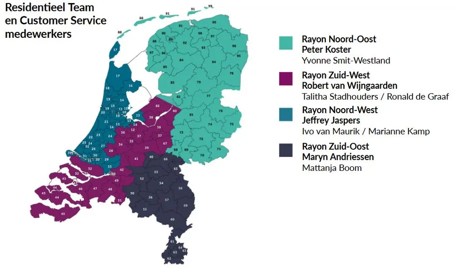 BMI Rayon indeling - BMI Monier