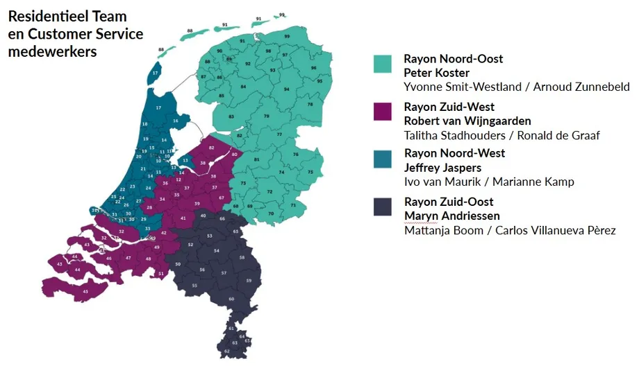 BMI Rayon indeling - BMI Monier
